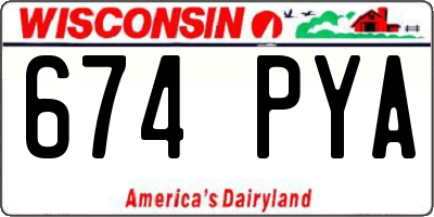 WI license plate 674PYA