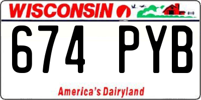 WI license plate 674PYB
