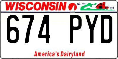 WI license plate 674PYD