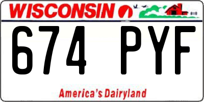 WI license plate 674PYF