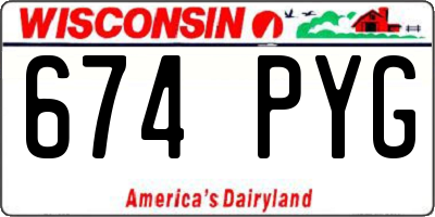 WI license plate 674PYG