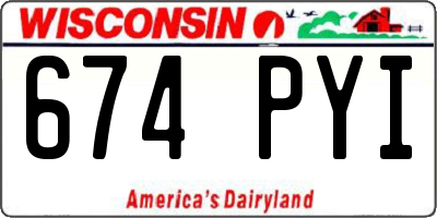 WI license plate 674PYI