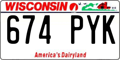 WI license plate 674PYK