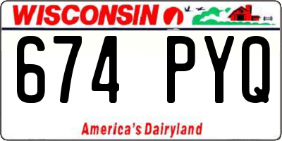 WI license plate 674PYQ