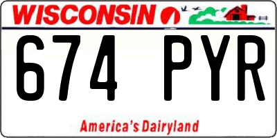 WI license plate 674PYR