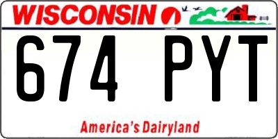WI license plate 674PYT