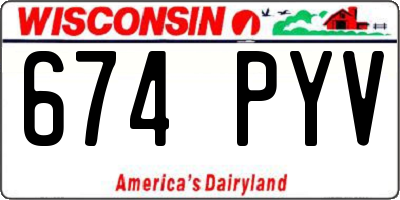 WI license plate 674PYV