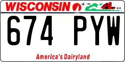 WI license plate 674PYW