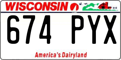 WI license plate 674PYX