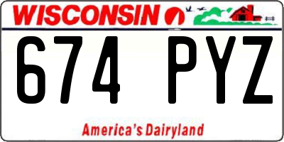 WI license plate 674PYZ
