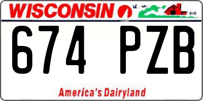 WI license plate 674PZB
