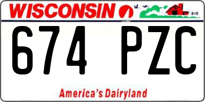 WI license plate 674PZC
