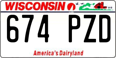 WI license plate 674PZD