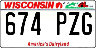 WI license plate 674PZG