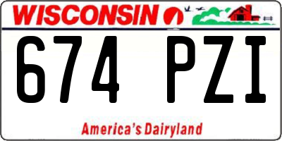 WI license plate 674PZI