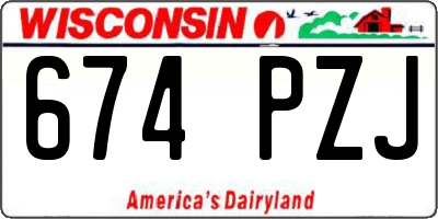 WI license plate 674PZJ