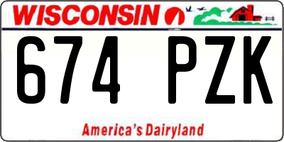 WI license plate 674PZK