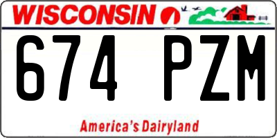 WI license plate 674PZM
