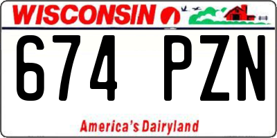 WI license plate 674PZN