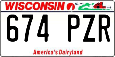 WI license plate 674PZR