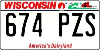 WI license plate 674PZS