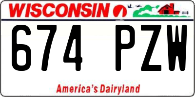 WI license plate 674PZW
