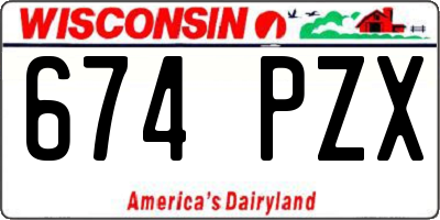 WI license plate 674PZX