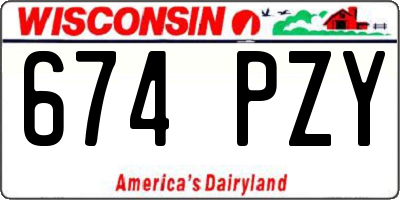 WI license plate 674PZY