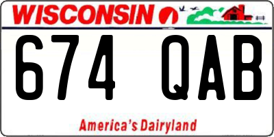 WI license plate 674QAB