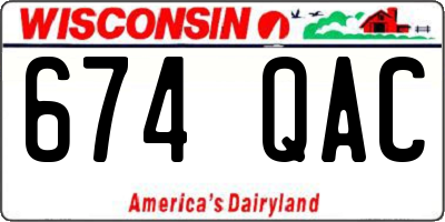 WI license plate 674QAC