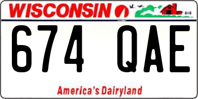 WI license plate 674QAE