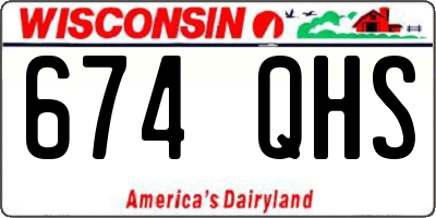 WI license plate 674QHS