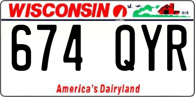 WI license plate 674QYR