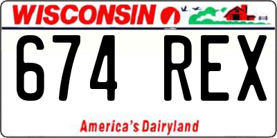 WI license plate 674REX