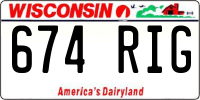 WI license plate 674RIG