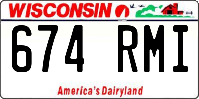 WI license plate 674RMI
