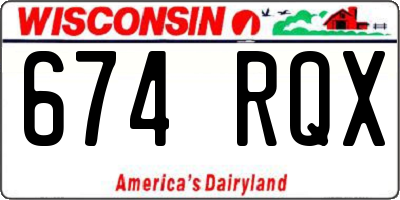WI license plate 674RQX