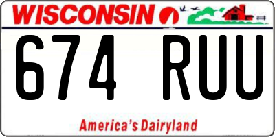WI license plate 674RUU