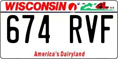 WI license plate 674RVF