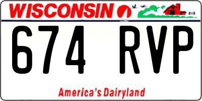 WI license plate 674RVP