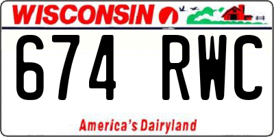 WI license plate 674RWC