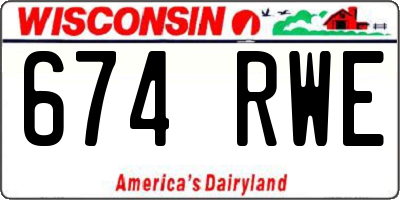 WI license plate 674RWE