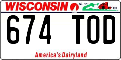 WI license plate 674TOD
