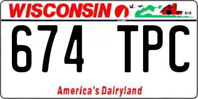 WI license plate 674TPC