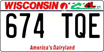 WI license plate 674TQE