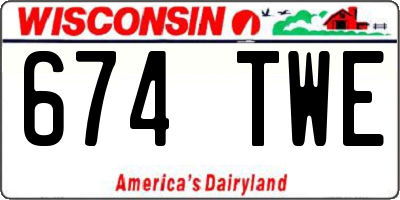 WI license plate 674TWE