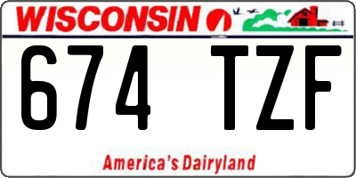 WI license plate 674TZF