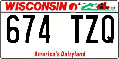WI license plate 674TZQ