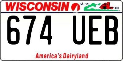 WI license plate 674UEB
