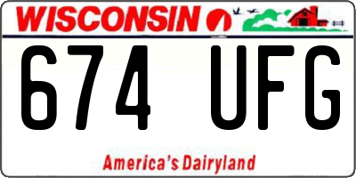 WI license plate 674UFG